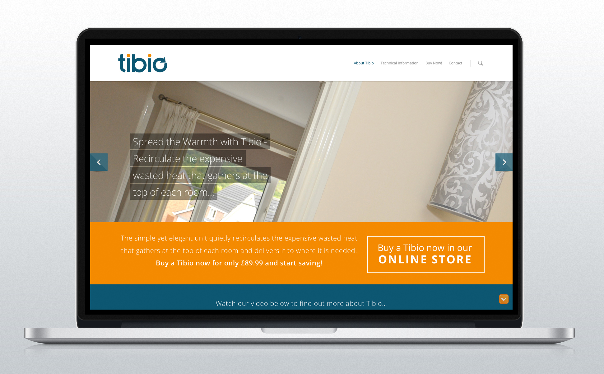 Tibio website home page