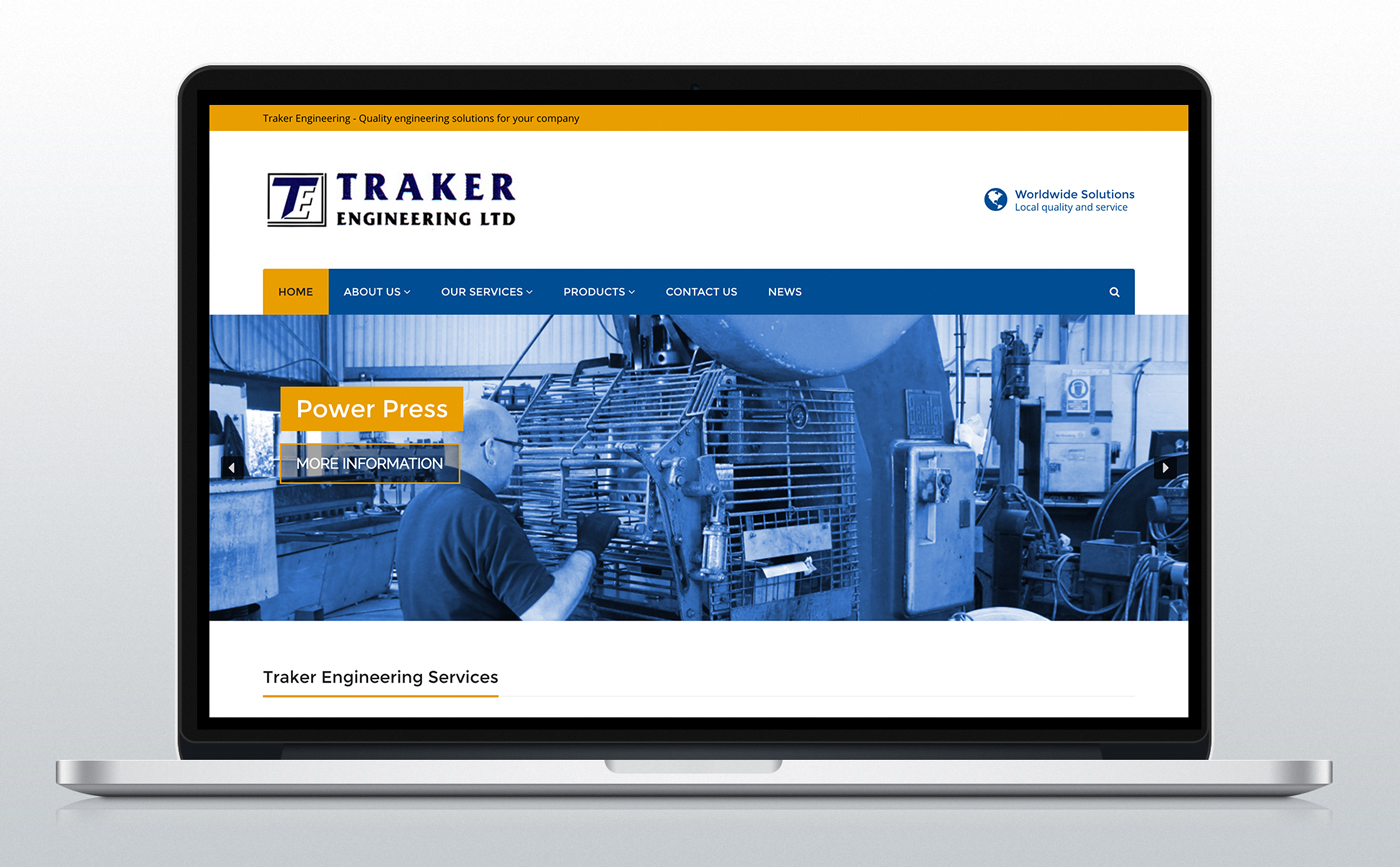 Traker Engineering website home page