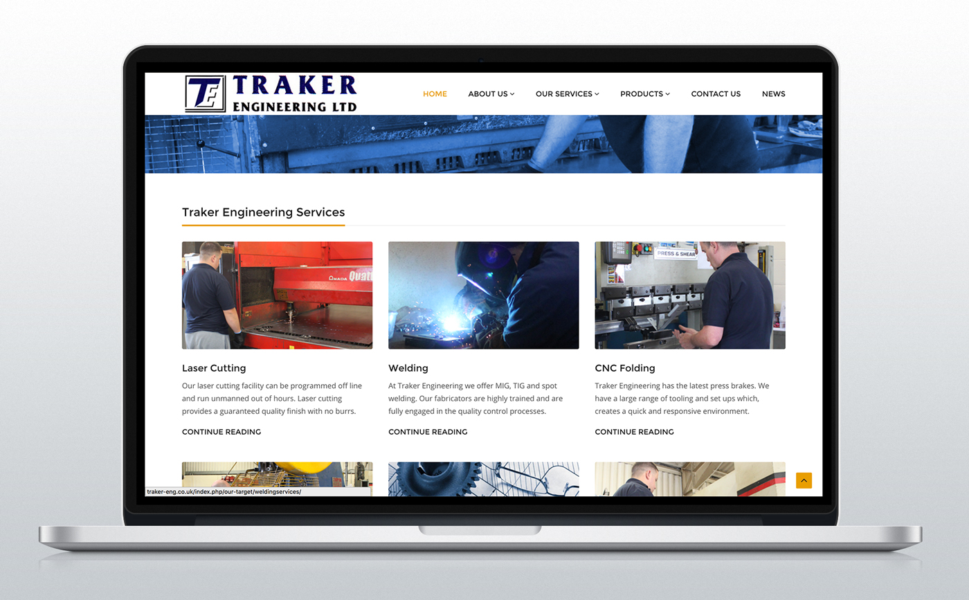 Traker Engineering home page
